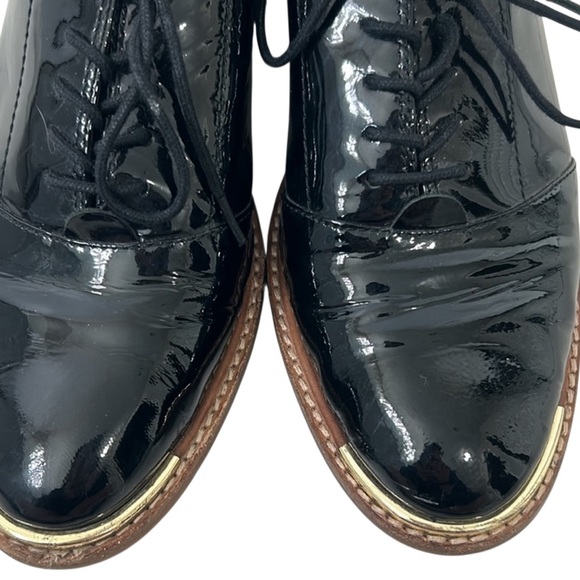 Louise Et Cie Gold Tip Patent Leather Lo-Franny Oxfords Size 9.5 - Picture 2 of 10